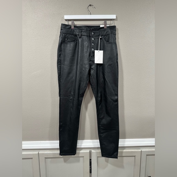 NWT Kancan Black Magic Faux Leather Ankle Skinny Size 29 - Picture 4 of 11